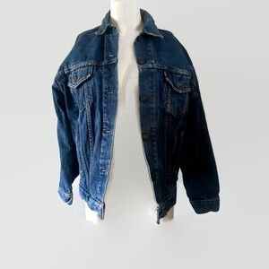 Vintage LeVI'S denim jacket Jeans Trucker Truck Made in USA Blue 90's 00's